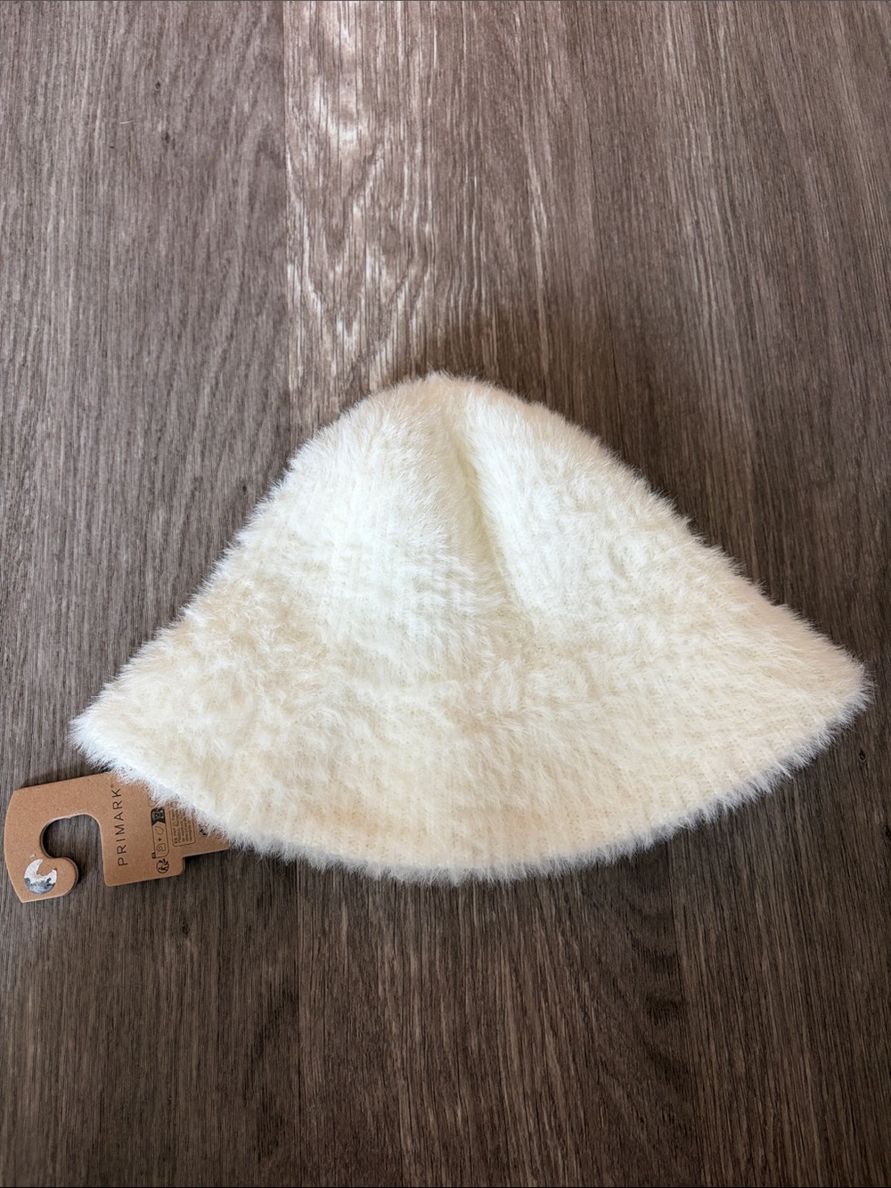 White Fuzzy Bucket Hat NWT